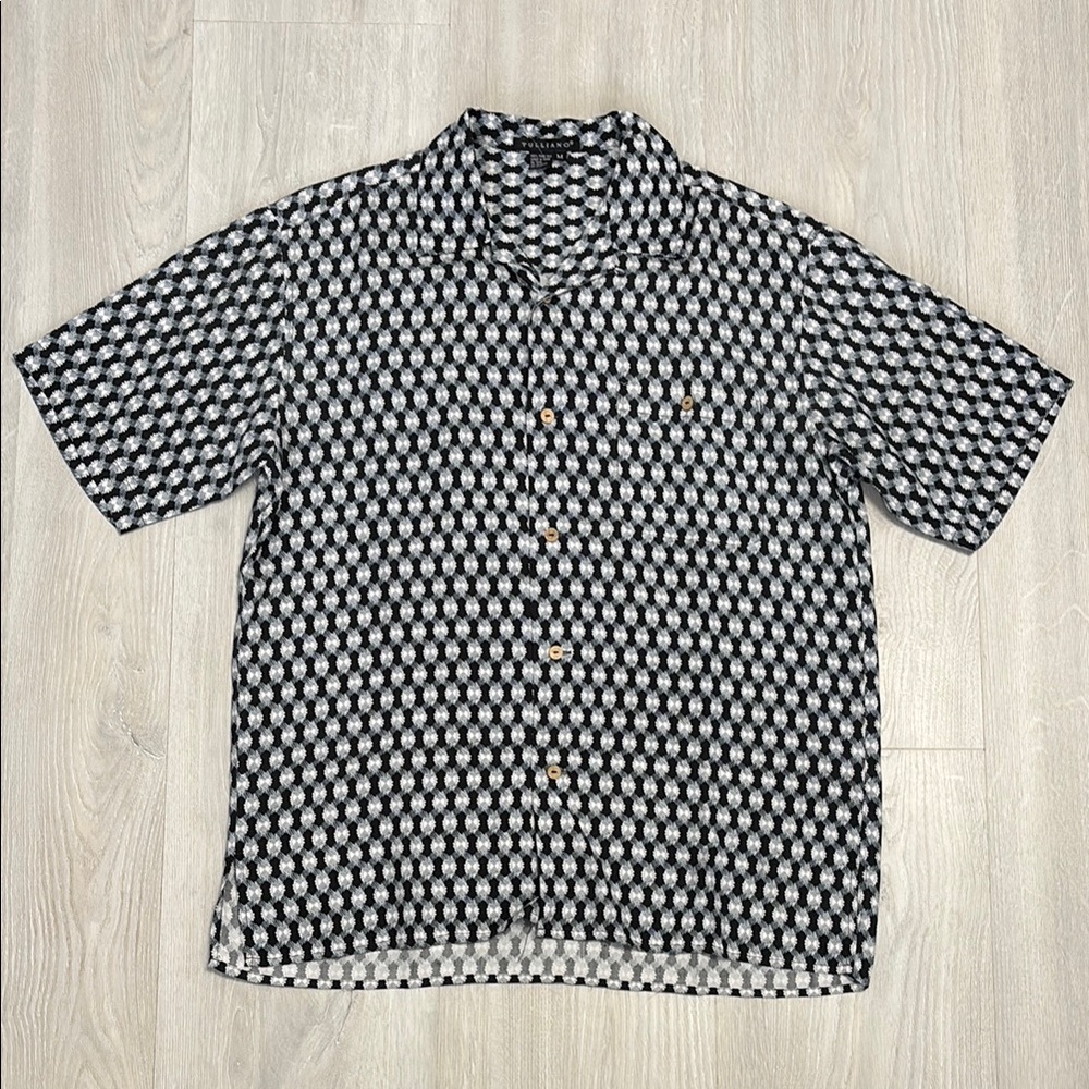 🔥BUNDLESALE Mens M Tulliano 100% Silk Casual Button Down Shirt
